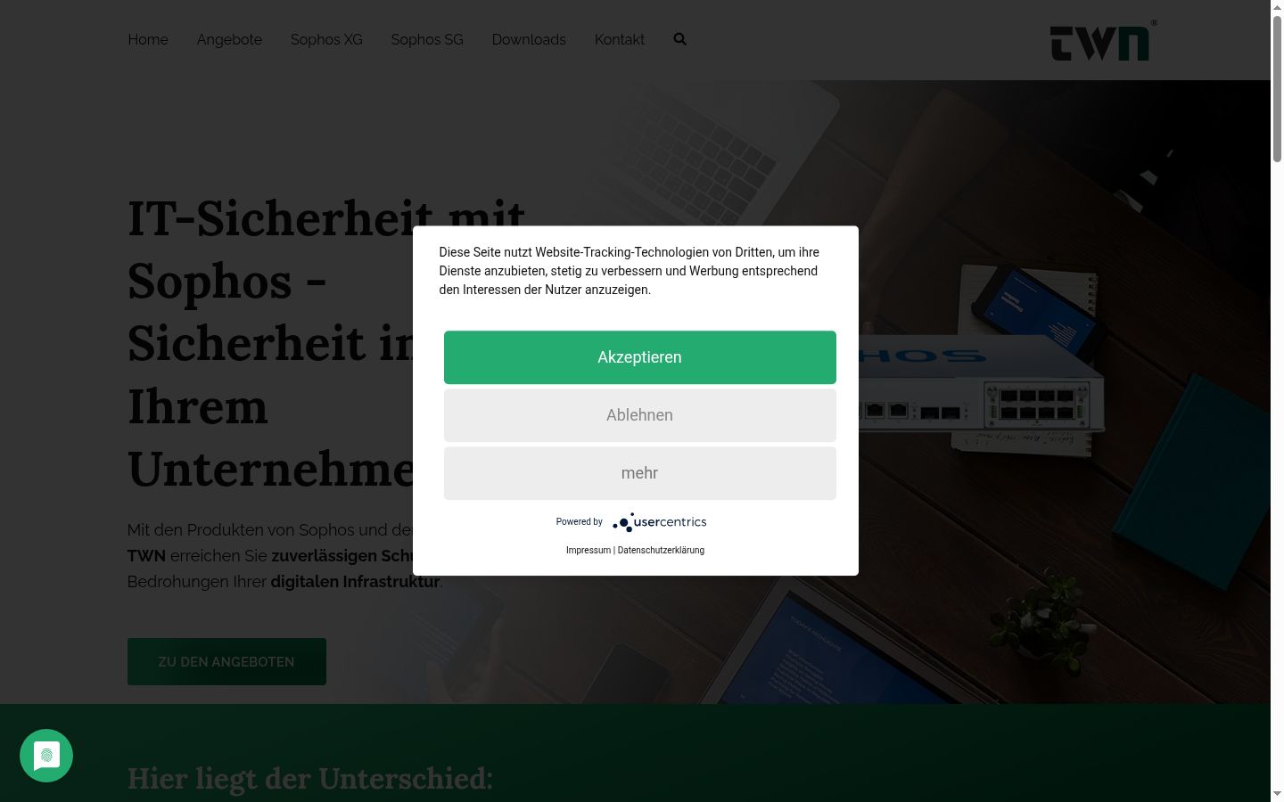Screenshot van de toestemmingsbanner zoals getoond vóór enige interactie