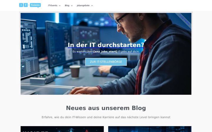 Zrzut ekranu it-talents.de