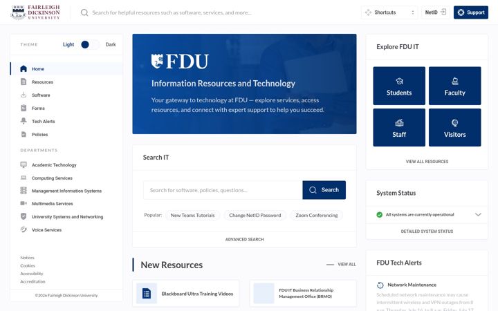 Captură de ecran a it.fdu.edu