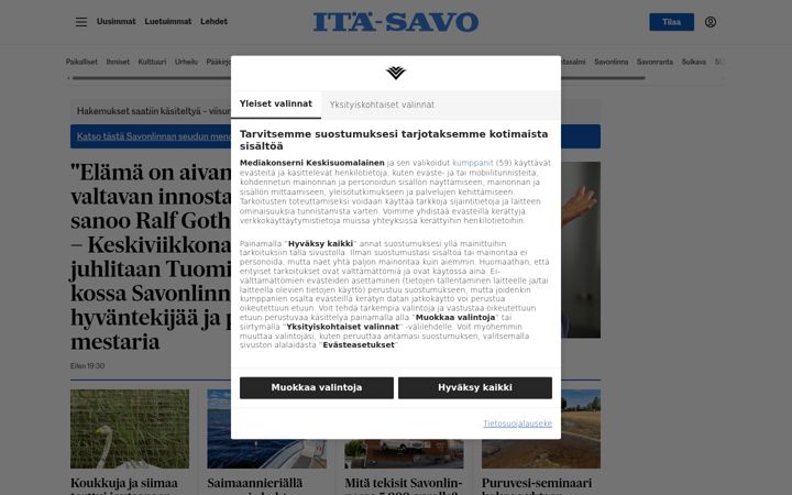 Screenshot of ita-savo.fi