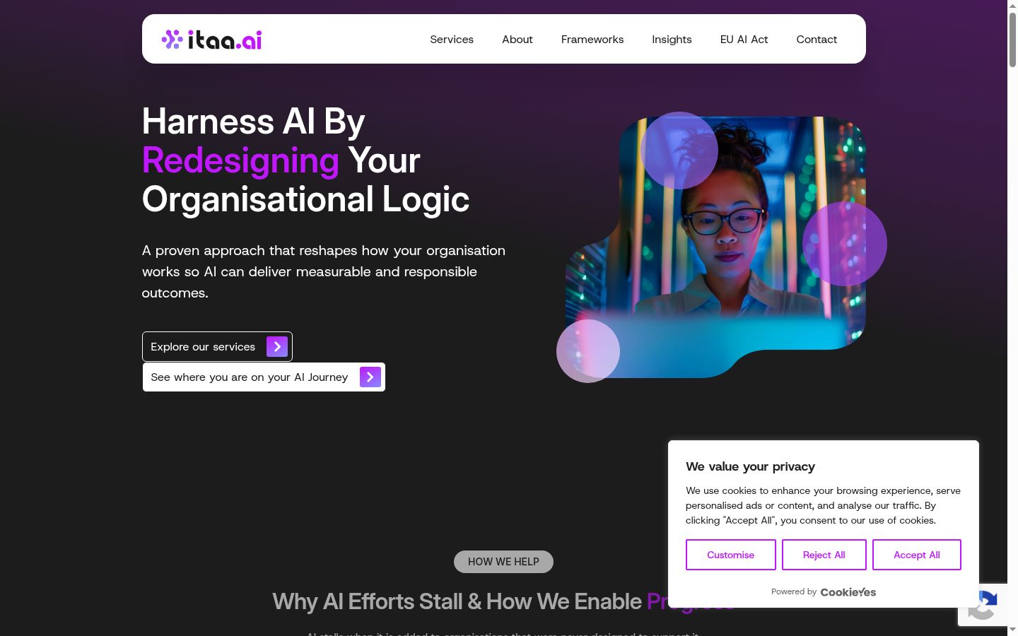 Screenshot del banner di consenso mostrato prima di qualsiasi interazione
