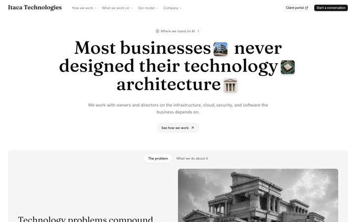Screenshot of itacatech.com
