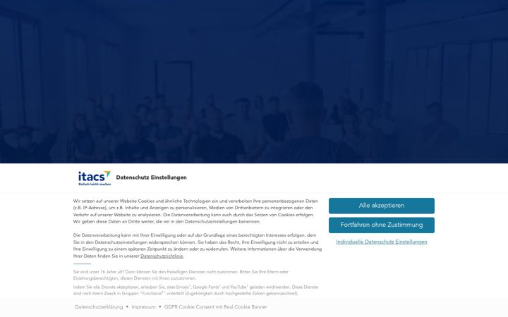 Screenshot of itacs.de