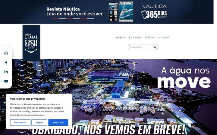 Screenshot of itajaiboatshow.com.br