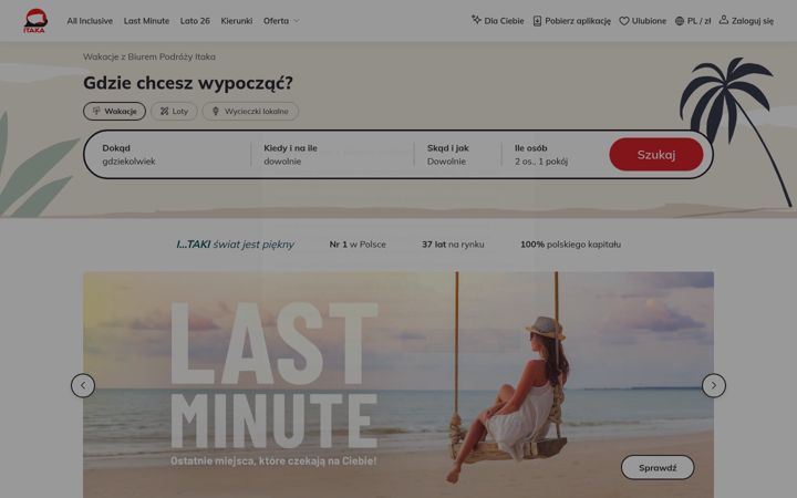 Captură de ecran a itaka.pl