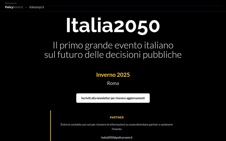 Ekraanipilt saidist italia2050.it