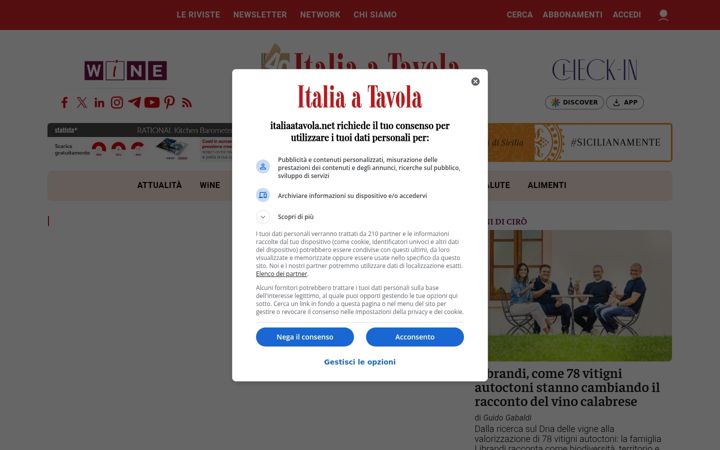 Screenshot of italiaatavola.net