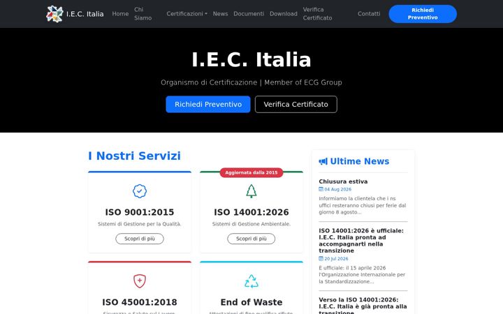 Screenshot of italiaiec.com
