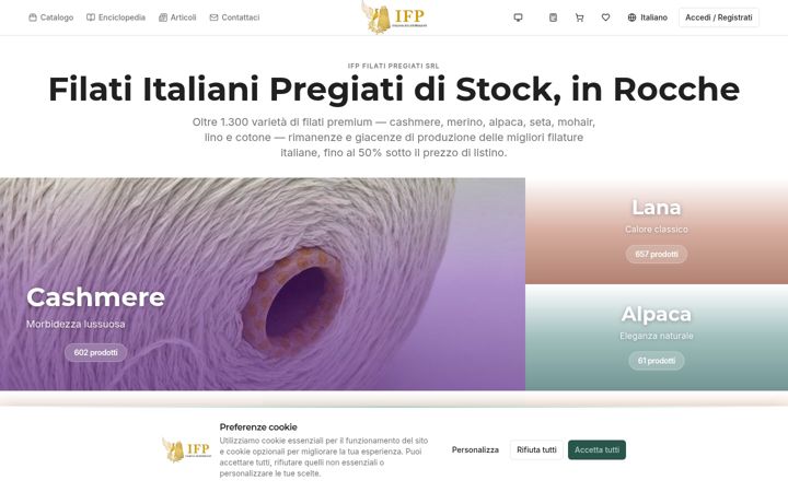 Screenshot of italianafilatipregiati.com