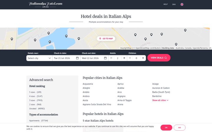Screenshot of italianalpshotel.com