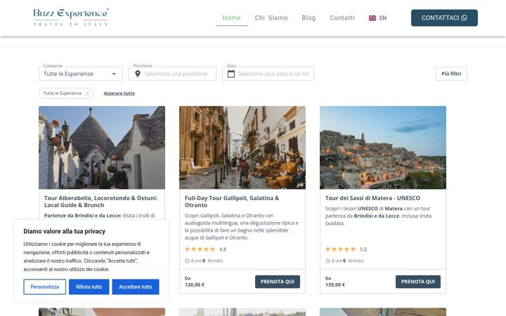 Screenshot of italianbuzzexperience.com