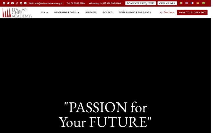 Screenshot van italianchefacademy.it