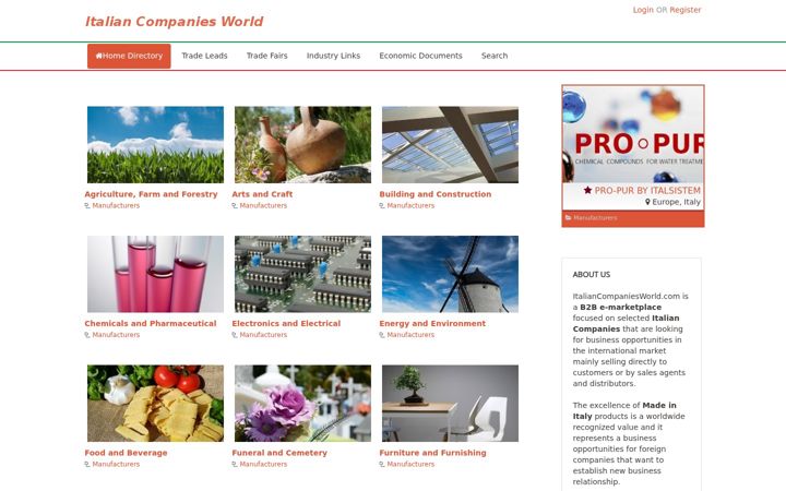 Screenshot of italiancompaniesworld.com