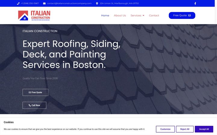 Screenshot of italianconstructioncompany.net