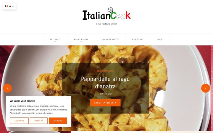 Screenshot of italiancook.it