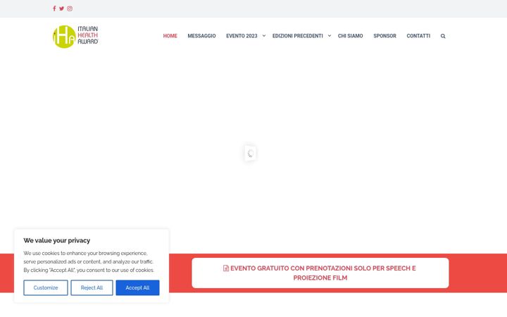 Screenshot of italianhealthaward.it
