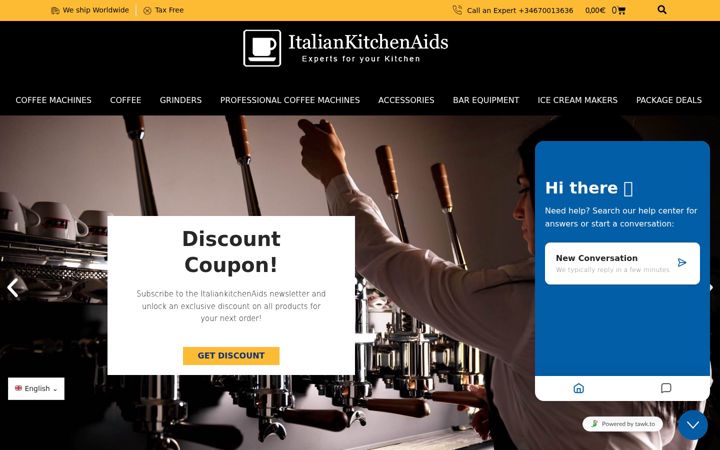 Screenshot of italiankitchenaids.com