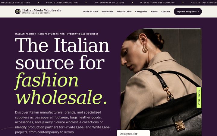 Screenshot of italianmodawholesale.com