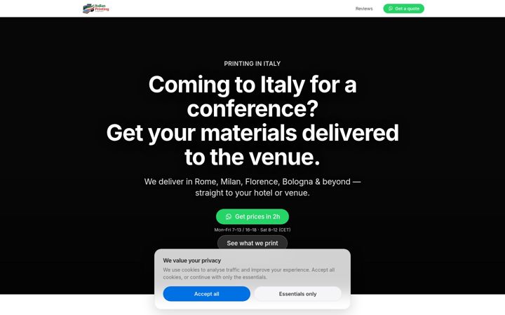 Screenshot of italianprintingcompany.com