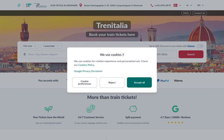 Ekrānuzņēmums no italiatren.com