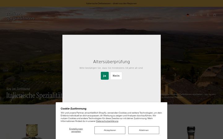 Screenshot of italien-spezialitaeten.de