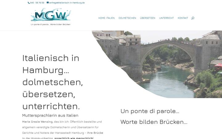 Screenshot of italienisch-in-hamburg.de