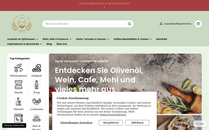 Screenshot of italienische-feinkost-scarati.de