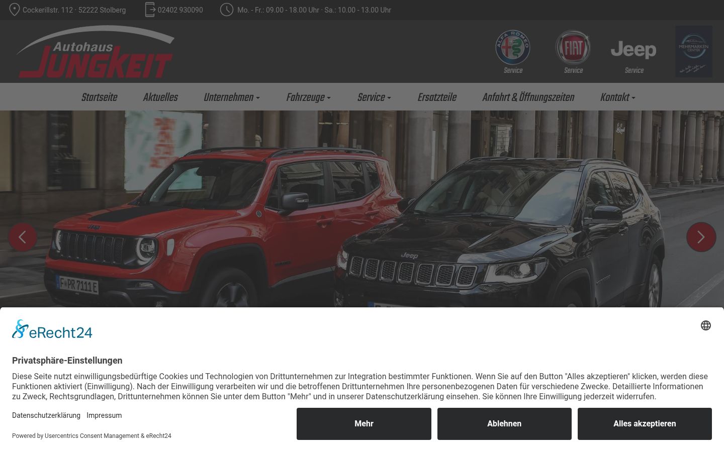 Screenshot del banner di consenso mostrato prima di qualsiasi interazione