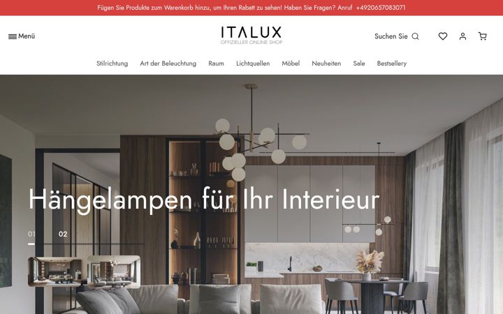 Screenshot of italuxlampen.de