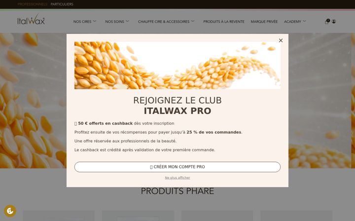 Screenshot of italwaxfrance.fr