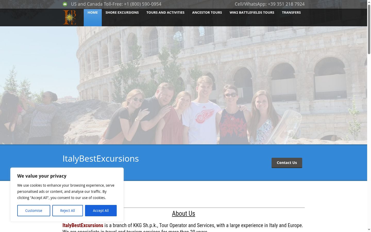 Screenshot of the consent banner shown before any interaction