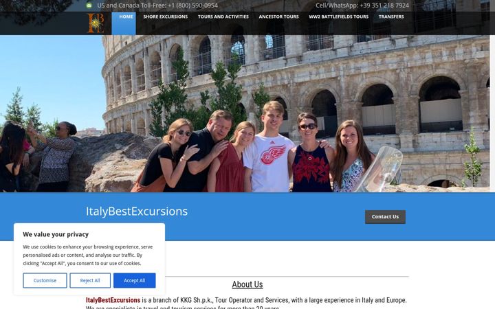 Screenshot of italybestexcursions.com