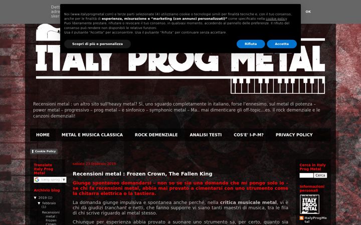 Screenshot of italyprogmetal.com