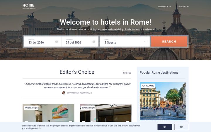Screenshot van italyromehotels.net