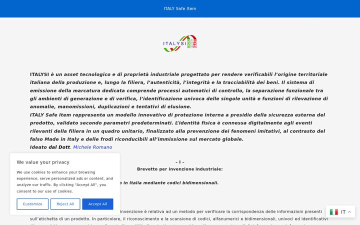 Screenshot of italysi.com
