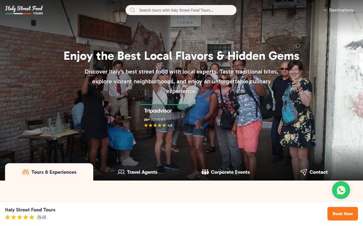 Screenshot of italystreetfoodtours.com