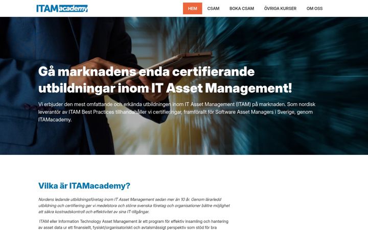 Screenshot of itamacademy.se
