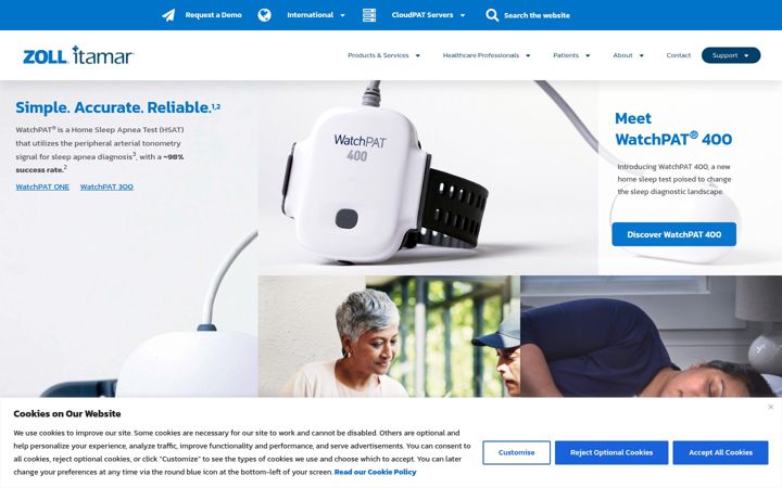 Snímek obrazovky itamar-medical.com