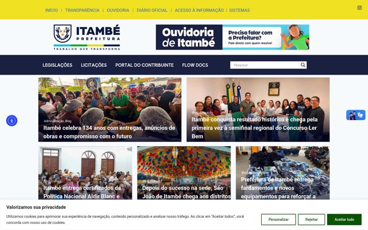 Screenshot of itambe.pe.gov.br