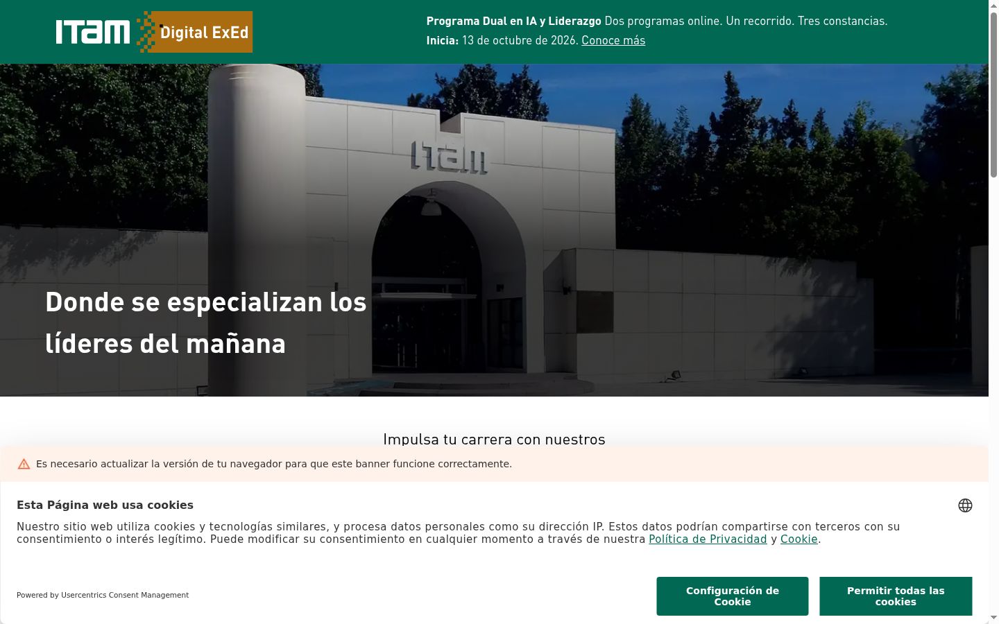 Screenshot des Einwilligungsbanners vor jeglicher Interaktion