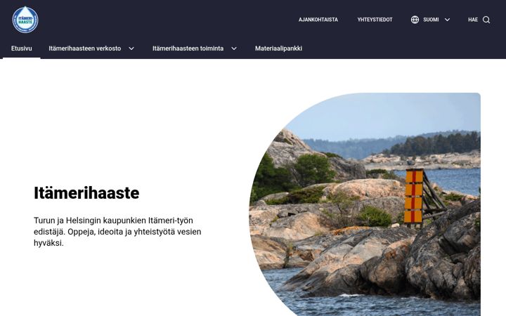 Screenshot of itamerihaaste.fi