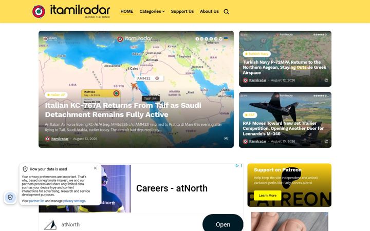 Screenshot of itamilradar.com