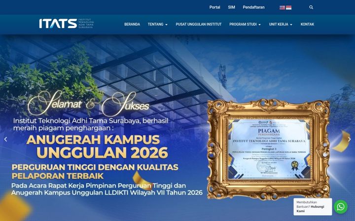 Screenshot of itats.ac.id