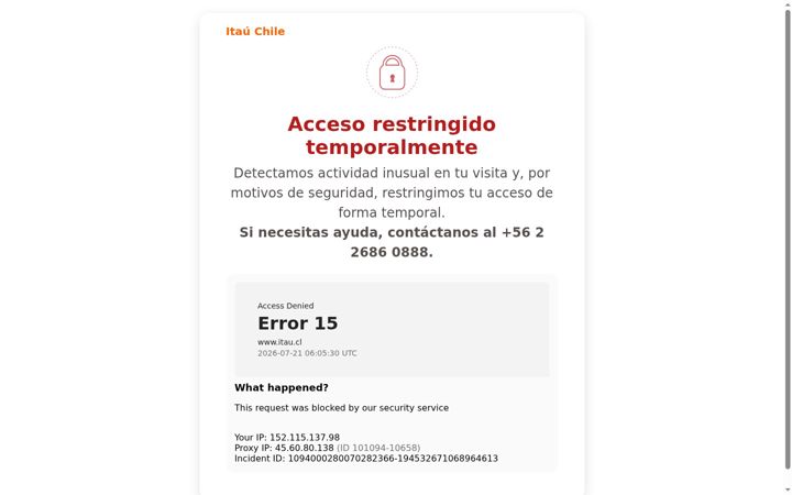 Screenshot of itau.cl
