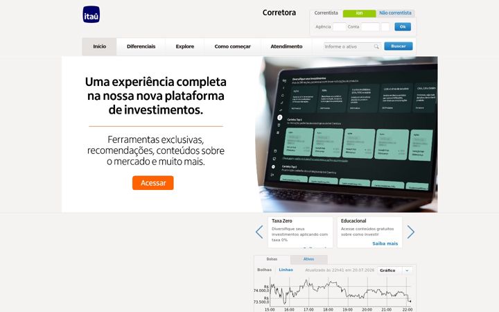Screenshot of itaucorretora.com.br