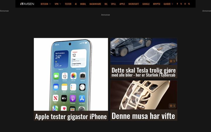 Screenshot of itavisen.no