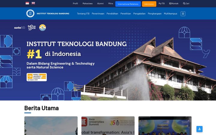 Screenshot van itb.ac.id