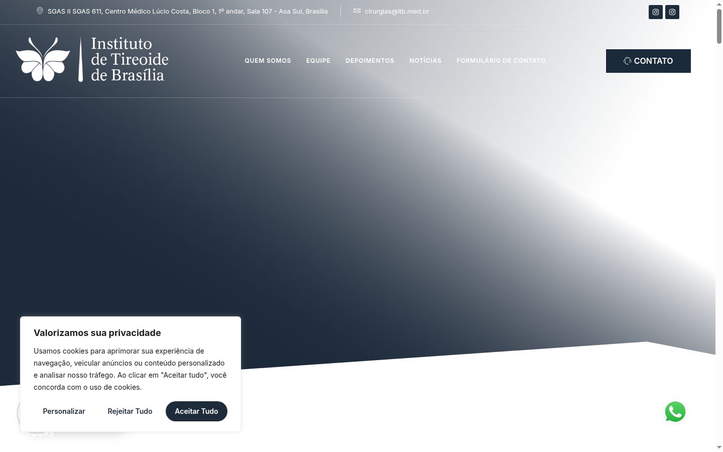 Screenshot des Einwilligungsbanners vor jeglicher Interaktion