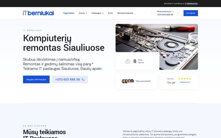 Posnetek zaslona itberniukai.lt