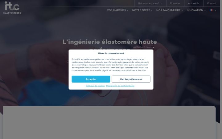 Screenshot of itc-elastomeres.com